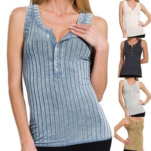 “ Love You Tank “ Henley Soft Rayon Tank Top | Various